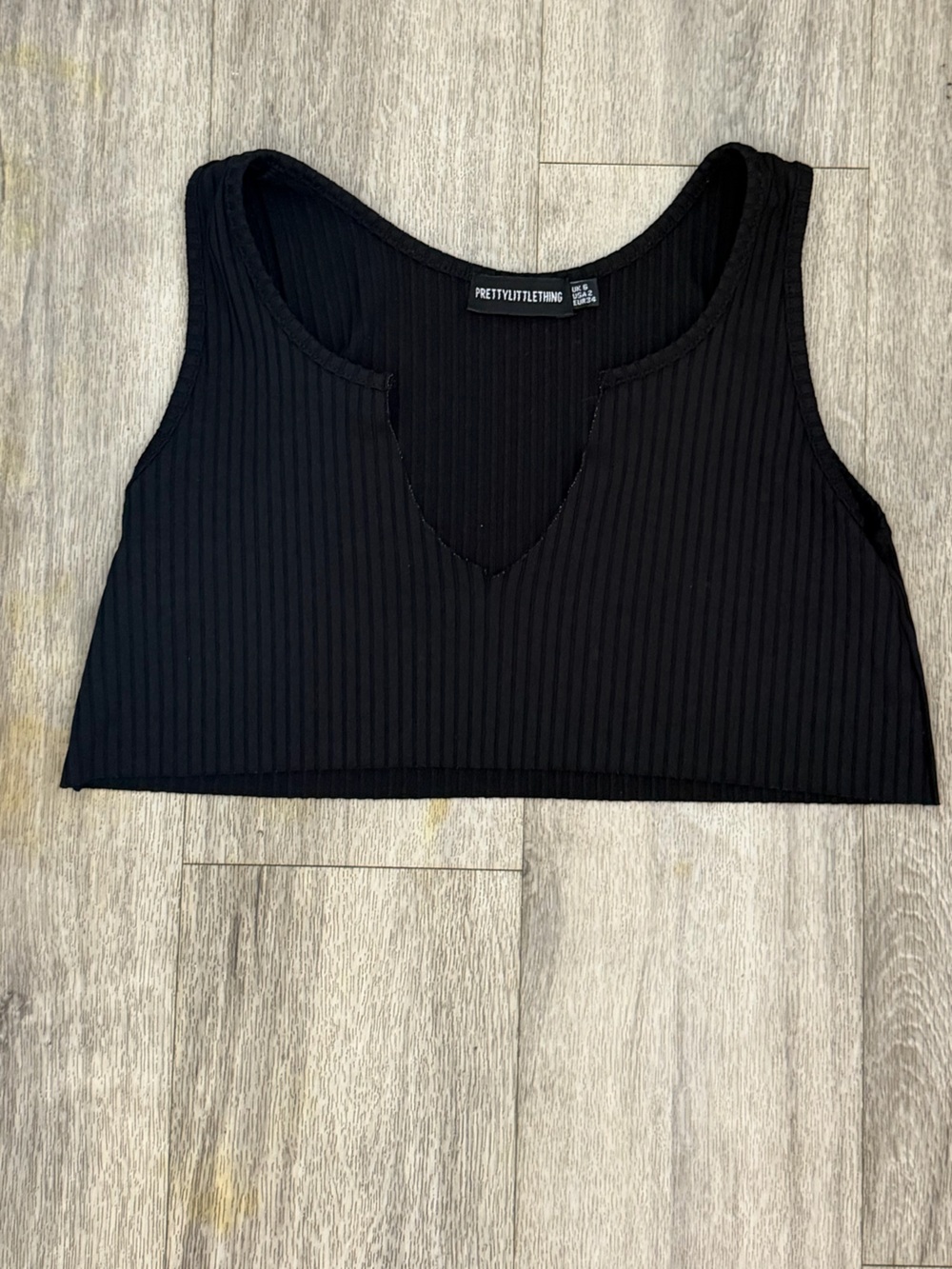 Pretty Little Thing Black Ribbed Crop Tank